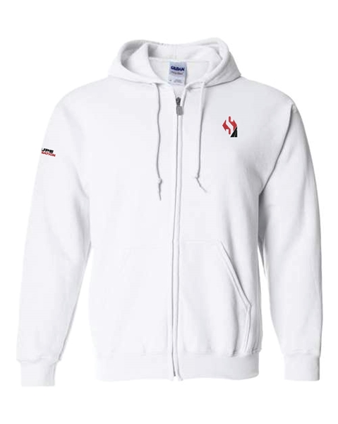 Picture of Sweatshirt à capuche zippé en molleton blanc